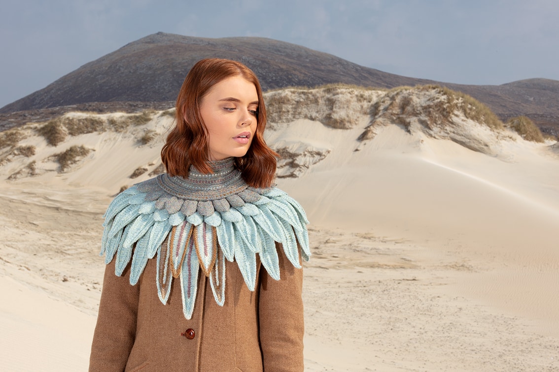 Lapwing Collar Project Class Kit design by Alice Starmore for VIrtual Yarns