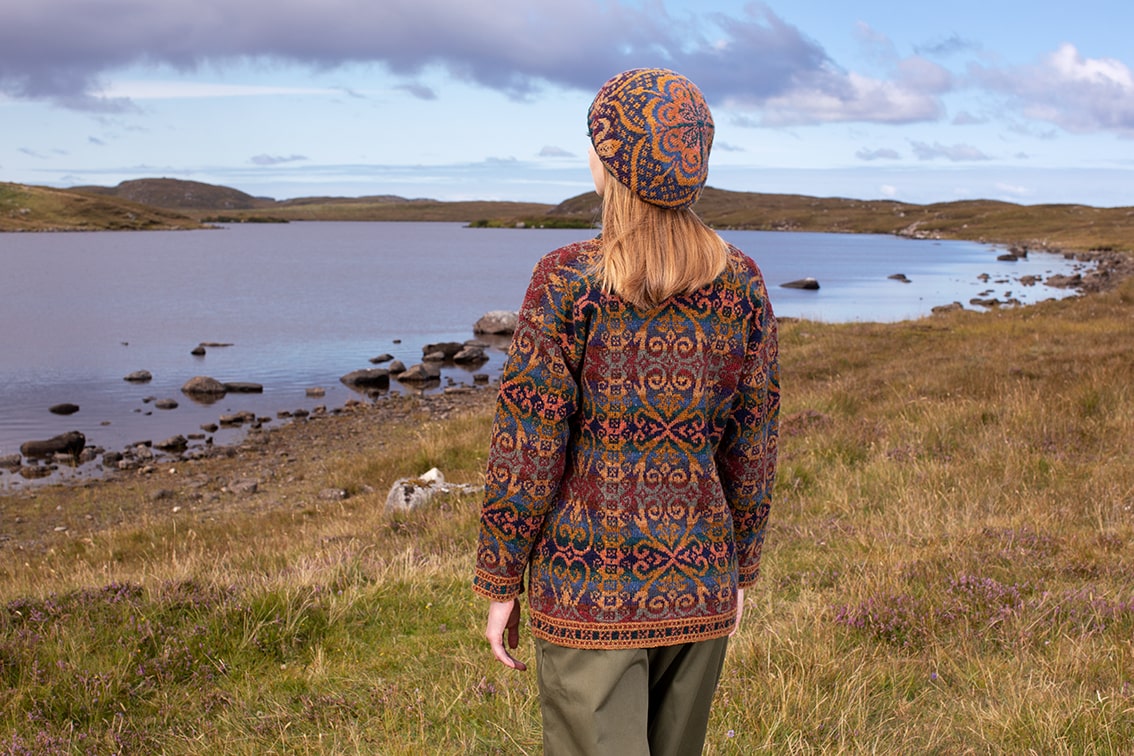 Henry VIII pullover design by Alice Starmore in Hebridean 2 Ply