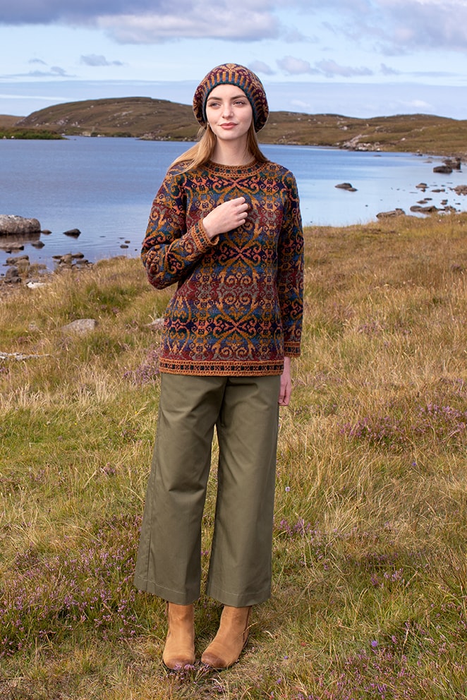 Henry VIII pullover design by Alice Starmore in Hebridean 2 Ply