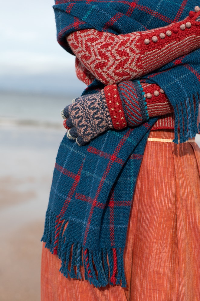 Woven design by Alice Starmore in Hebridean 2 Ply