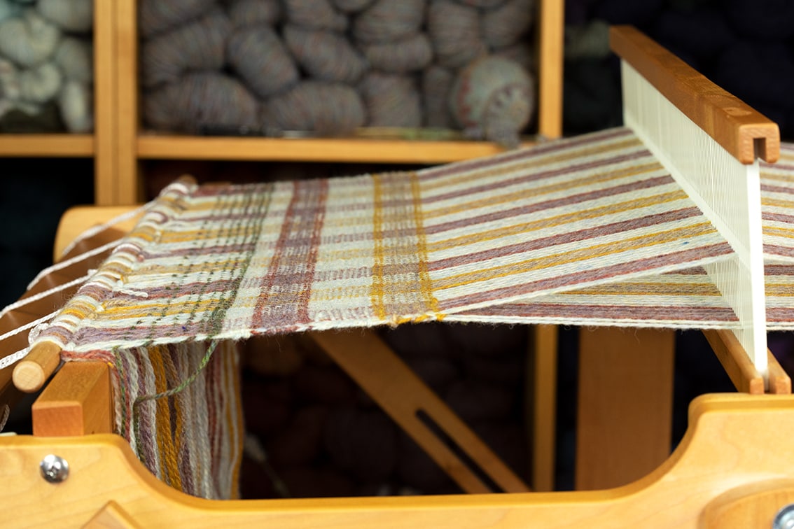 Weaving by Alice Starmore in Hebridean 2 Ply