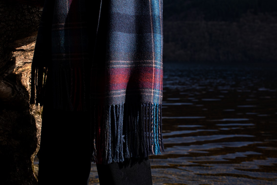 Woven design by Alice Starmore in Hebridean 2 Ply